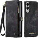 CaseMe 008 Samsung Galaxy S25 Edge Hoesje 2-in-1 Book Case en Back Cover Zwart
