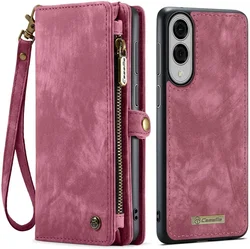 CaseMe 008 Samsung Galaxy S25 Edge Hoesje 2-in-1 Book Case en Back Cover Rood afbeelding