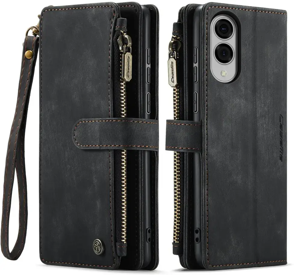 CaseMe C30 Samsung Galaxy S25 Edge Hoesje Pasjeshouder Book Case Zwart afbeelding 1