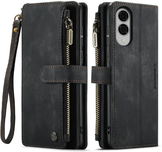 CaseMe C30 Samsung Galaxy S25 Edge Hoesje Pasjeshouder Book Case Zwart afbeelding 1