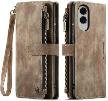 CaseMe C30 Samsung Galaxy S25 Edge Hoesje Pasjeshouder Book Case Bruin