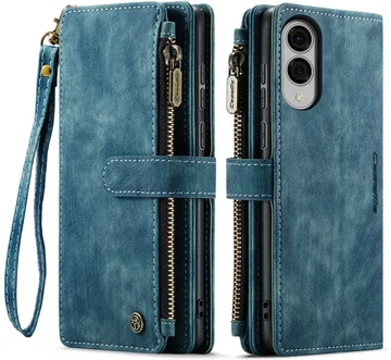 CaseMe C30 Samsung Galaxy S25 Edge Hoesje Pasjeshouder Book Case Blauw