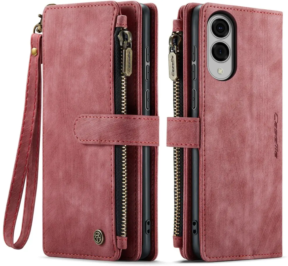 CaseMe C30 Samsung Galaxy S25 Edge Hoesje Pasjeshouder Book Case Rood afbeelding 1