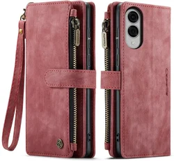CaseMe C30 Samsung Galaxy S25 Edge Hoesje Pasjeshouder Book Case Rood afbeelding