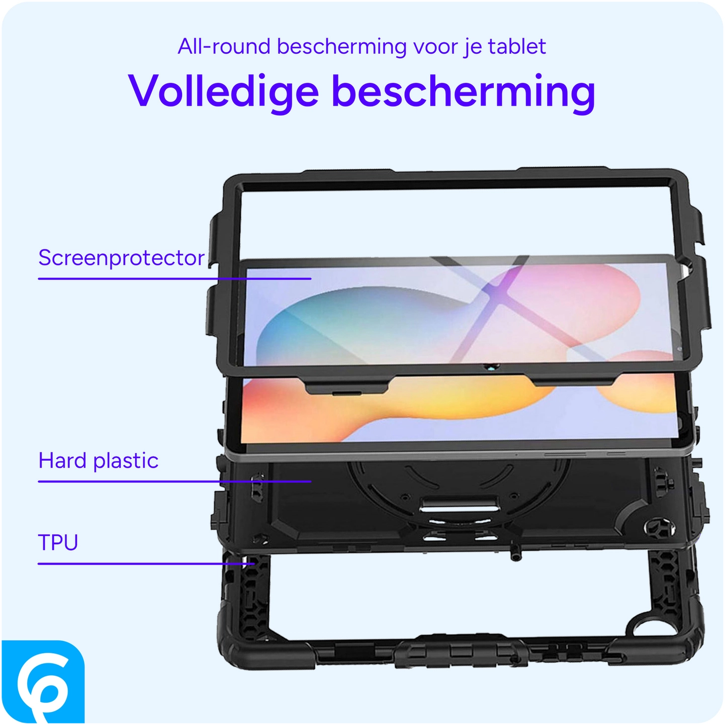 Apple iPad 11 (2025) / 10.9 (2022) Hoes met Screen Protector en Handriem Roze afbeelding 5