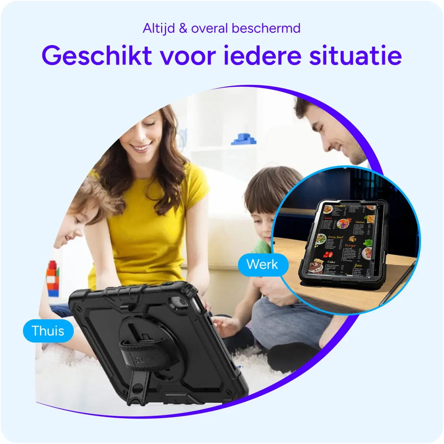 Apple iPad 11 (2025) / 10.9 (2022) Hoes met Screen Protector en Handriem Roze afbeelding 6