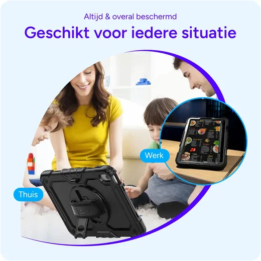 Apple iPad 11 (2025) / 10.9 (2022) Hoes met Screen Protector en Handriem Roze afbeelding 6