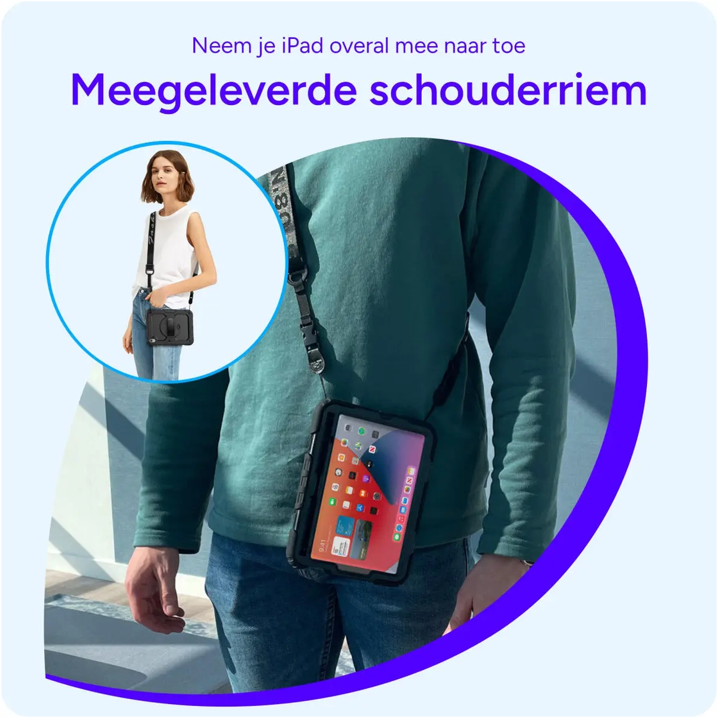 Apple iPad 11 (2025) / 10.9 (2022) Hoes met Screen Protector en Handriem Roze afbeelding 8