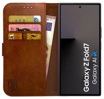 Rosso Element Samsung Galaxy Z Fold 7 Hoesje Book Case Wallet Bruin
