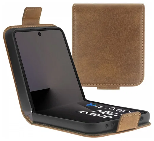 Rosso Element Samsung Galaxy Z Flip 7 Hoesje Book Case Wallet Bruin afbeelding 1