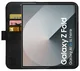 Rosso Deluxe Samsung Galaxy Z Fold 7 Hoesje Echt Leer Book Case Zwart afbeelding 2