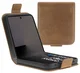 Rosso Deluxe Samsung Galaxy Z Flip 7 Hoesje Echt Leer Book Case Bruin afbeelding 1
