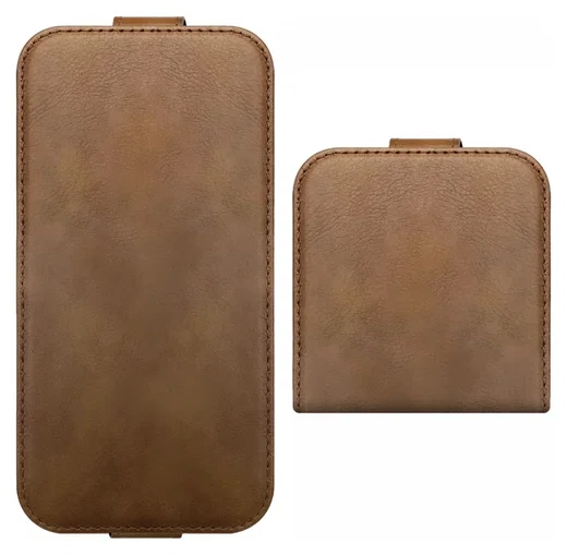 Rosso Deluxe Samsung Galaxy Z Flip 7 Hoesje Echt Leer Book Case Bruin afbeelding 5