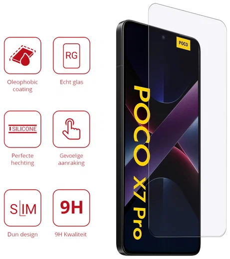 Rosso Xiaomi Poco X7 Pro 9H Tempered Glass Screen Protector afbeelding 2