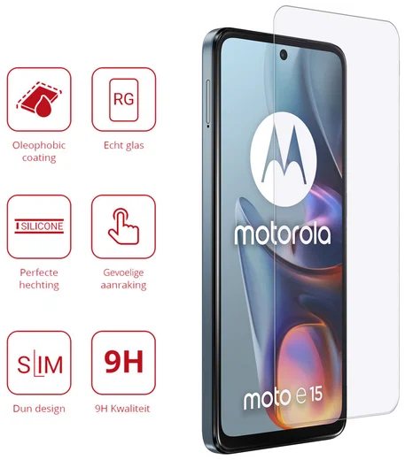 Rosso Motorola Moto E15 9H Tempered Glass Screen Protector afbeelding 2