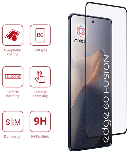 Rosso Motorola Edge 60 Fusion 9H Tempered Glass Screen Protector afbeelding 2