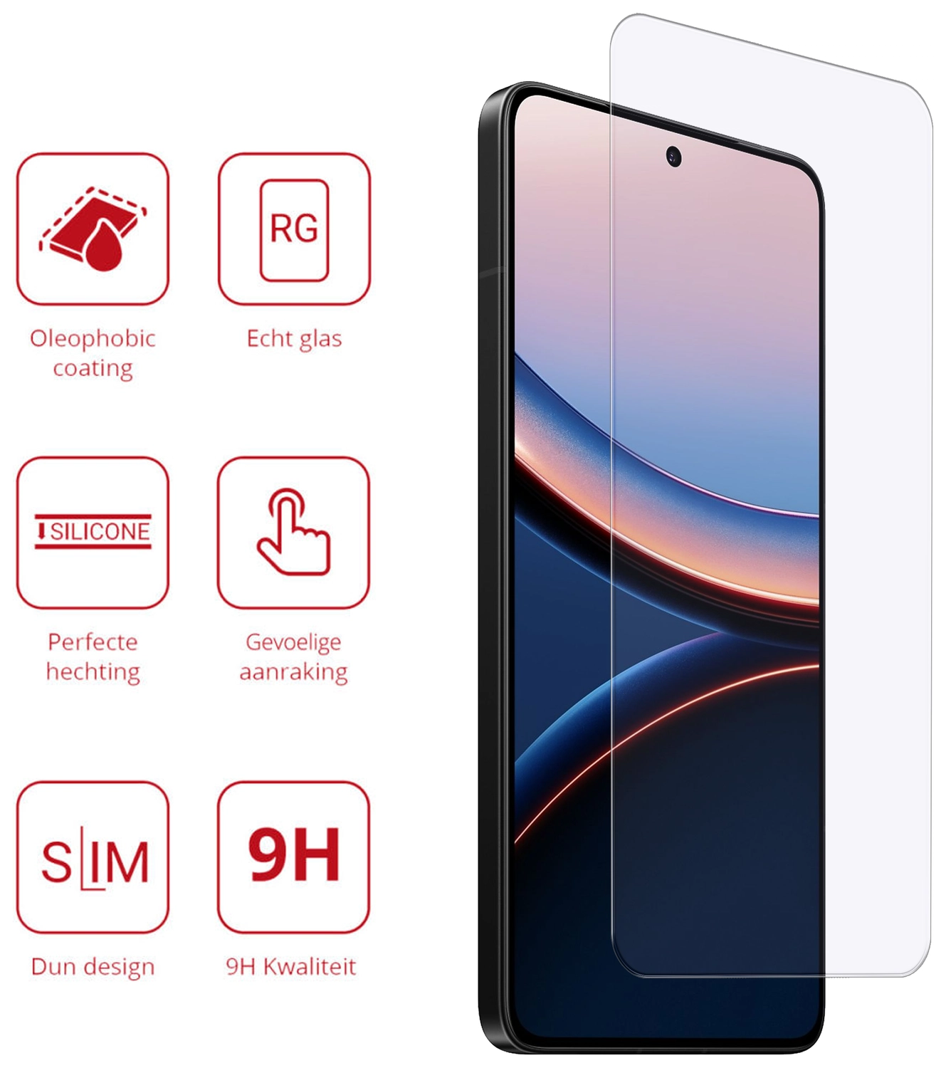 Rosso Xiaomi Poco F7 Ultra 9H Tempered Glass Screen Protector afbeelding 2