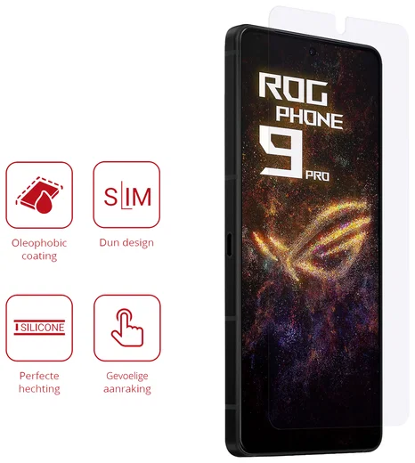 Rosso ASUS ROG Phone 9 Pro Screen Protector Case Friendly Folie Duo Pack afbeelding 2