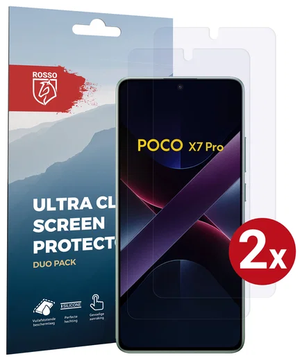 Rosso Xiaomi Poco X7 Pro Screen Protector Case Friendly Folie Duo Pack afbeelding 1
