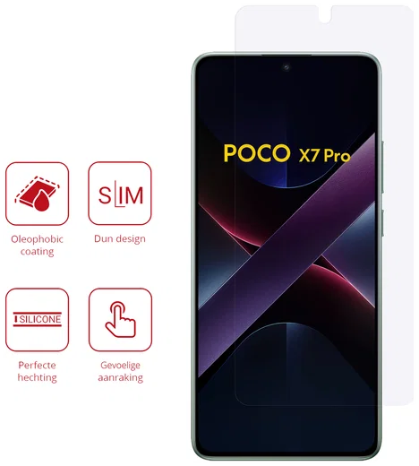 Rosso Xiaomi Poco X7 Pro Screen Protector Case Friendly Folie Duo Pack afbeelding 2