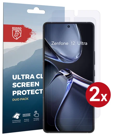 Rosso Asus Zenfone 12 Ultra Screen Protector Case Friendly Folie Duo Pack afbeelding 1