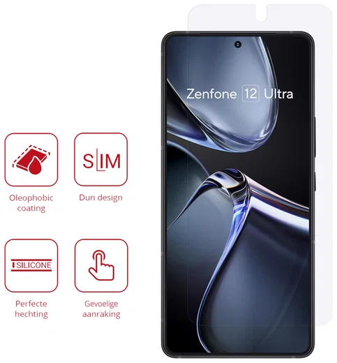 Rosso Asus Zenfone 12 Ultra Screen Protector Case Friendly Folie Duo Pack afbeelding 2