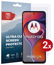 Rosso Motorola Moto G15 / G15 Power Screen Protector Folie Duo Pack afbeelding