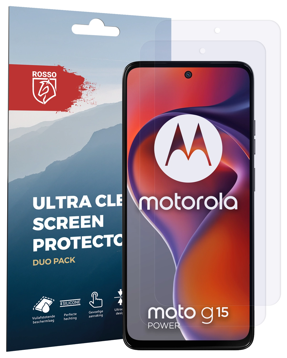 Rosso Motorola Moto G15 / G15 Power Screen Protector Folie Duo Pack afbeelding 8