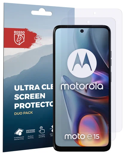 Rosso Motorola Moto E15 Screen Protector Case Friendly Folie Duo Pack afbeelding 7