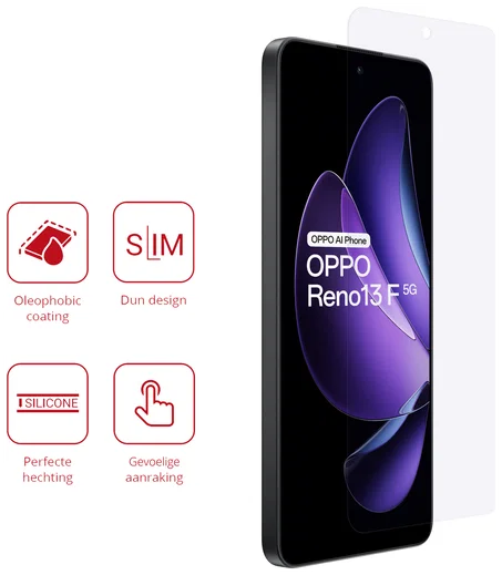 Rosso Oppo Reno 13 F Screen Protector Case Friendly Folie Duo Pack afbeelding 2