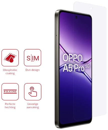 Rosso Oppo A5 Pro Screen Protector Case Friendly Folie Duo Pack afbeelding 2