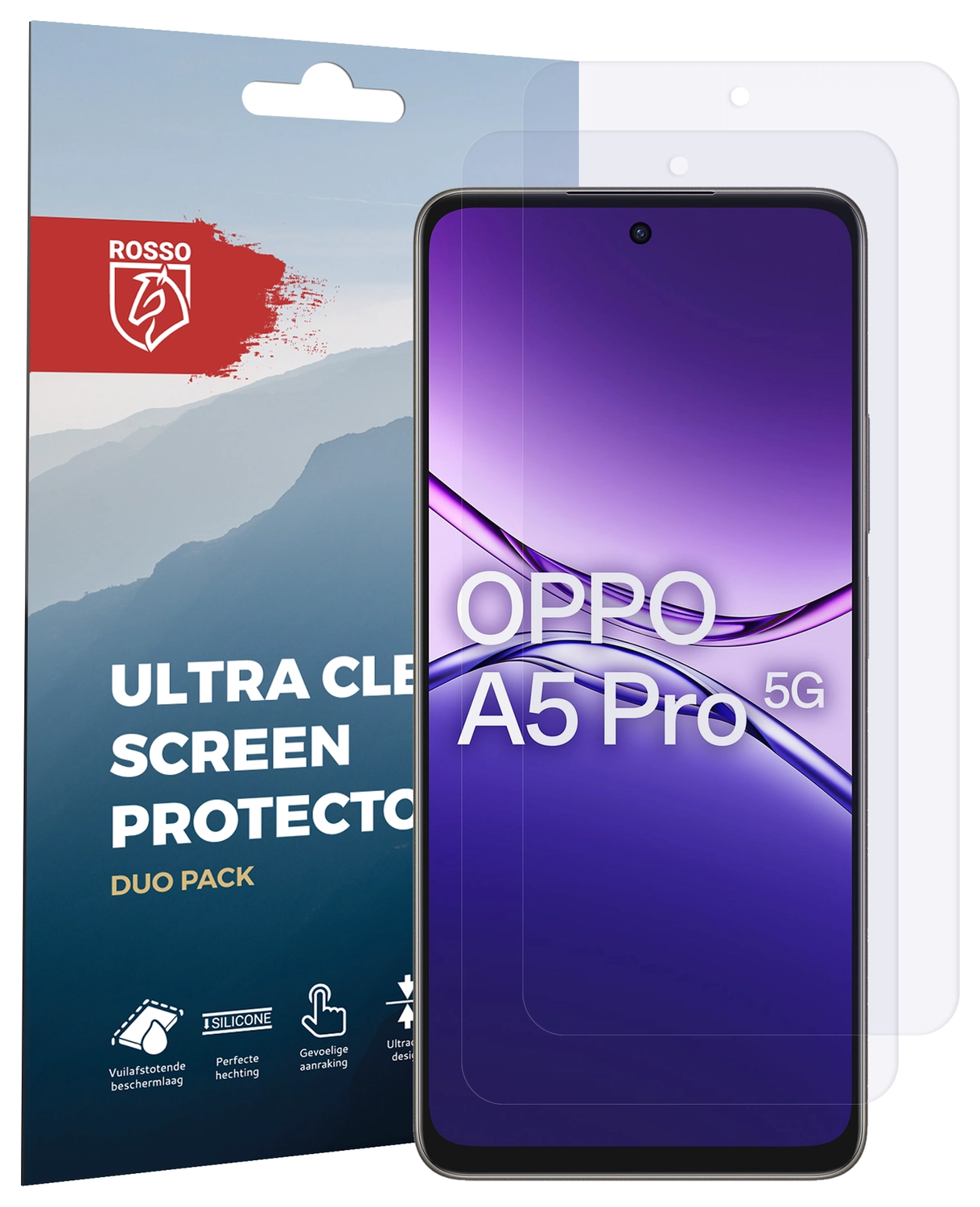 Rosso Oppo A5 Pro Screen Protector Case Friendly Folie Duo Pack afbeelding 8