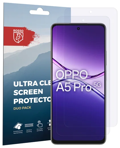 Rosso Oppo A5 Pro Screen Protector Case Friendly Folie Duo Pack afbeelding 8