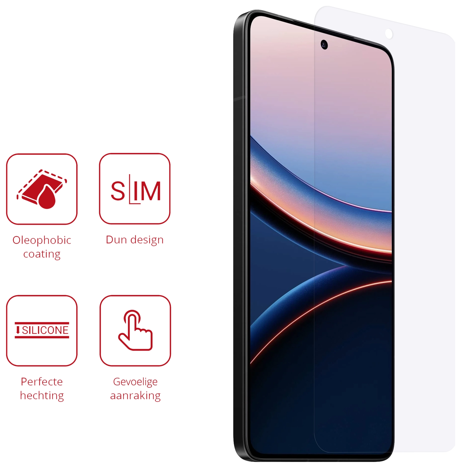 Rosso Xiaomi Poco F7 Ultra Screen Protector Case Friendly Folie Duo Pack afbeelding 2