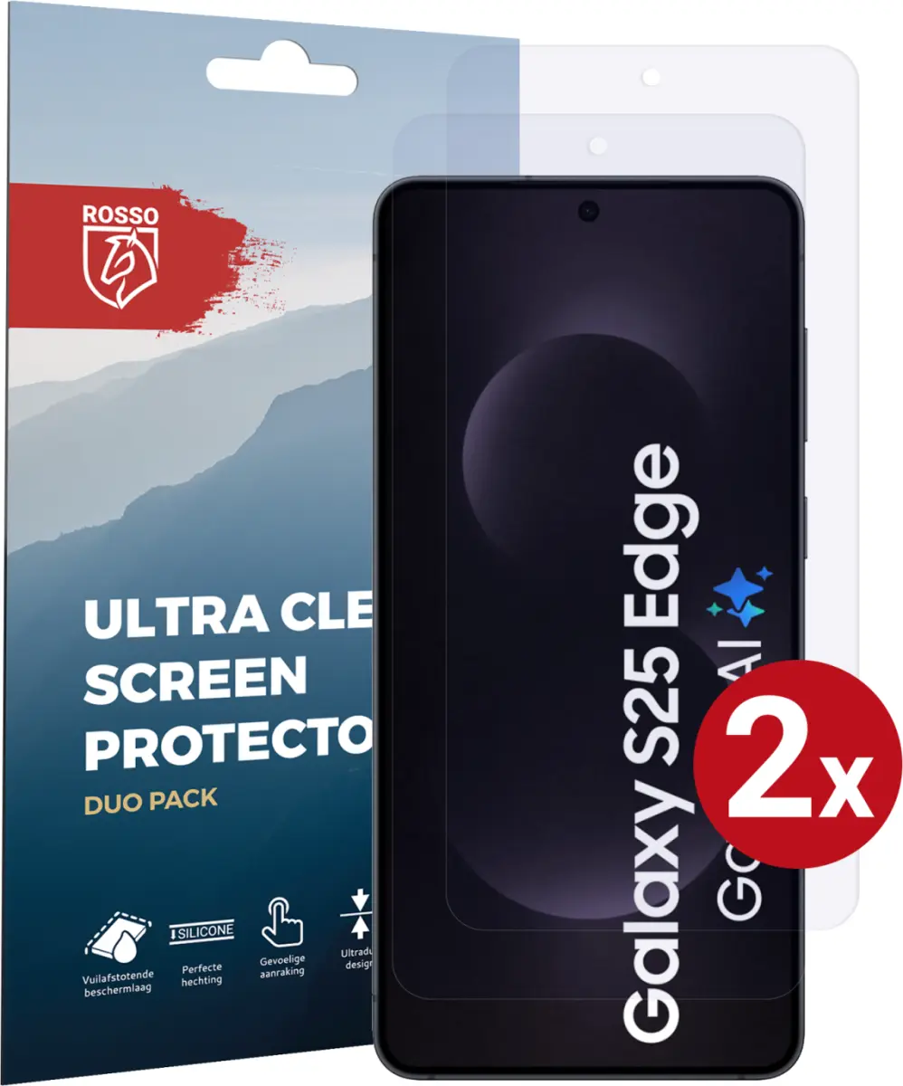 Rosso Samsung Galaxy S25 Edge Screen Protector Case Friendly Folie Duo Pack afbeelding 1