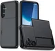 Samsung Galaxy A16 Hoesje met Slider Kaarthouder Back Cover Zwart