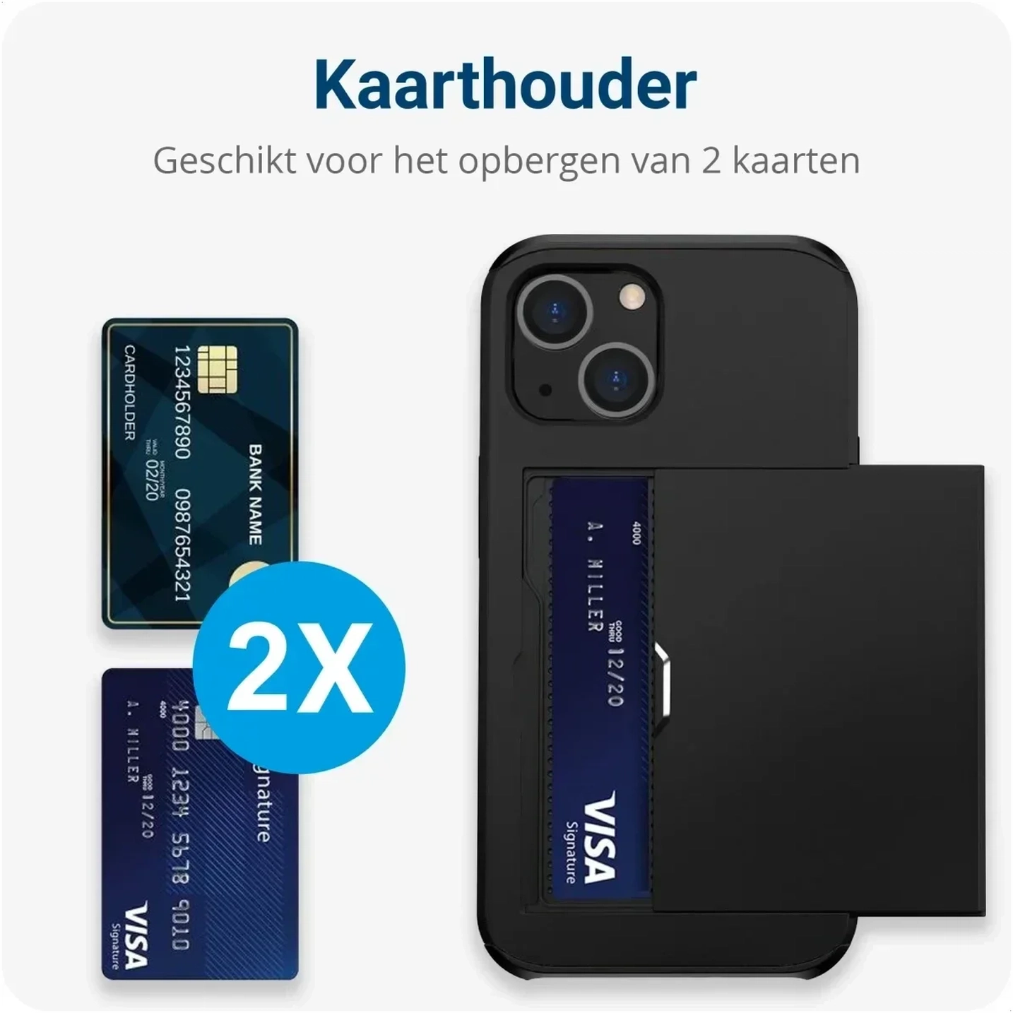 Samsung Galaxy A16 Hoesje met Slider Kaarthouder Back Cover Zwart afbeelding 2