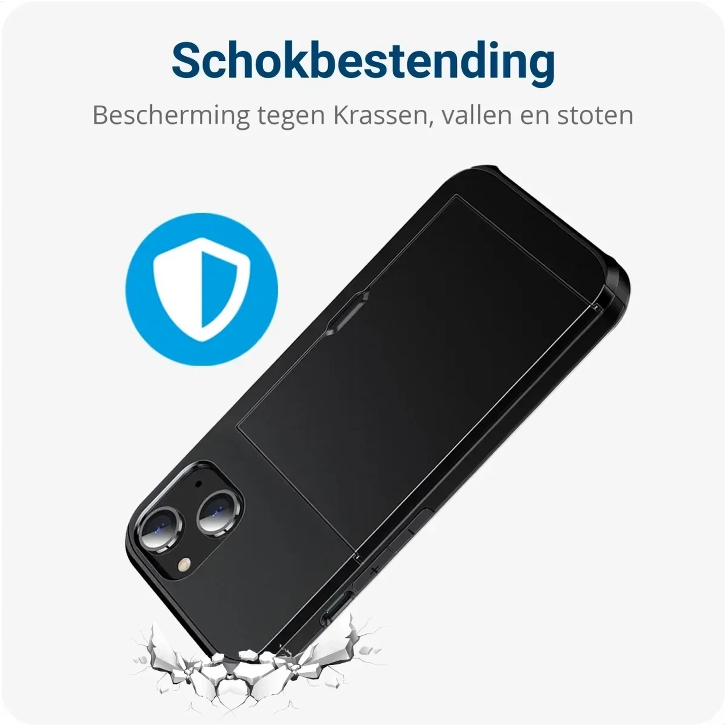 Samsung Galaxy A16 Hoesje met Slider Kaarthouder Back Cover Zwart afbeelding 4