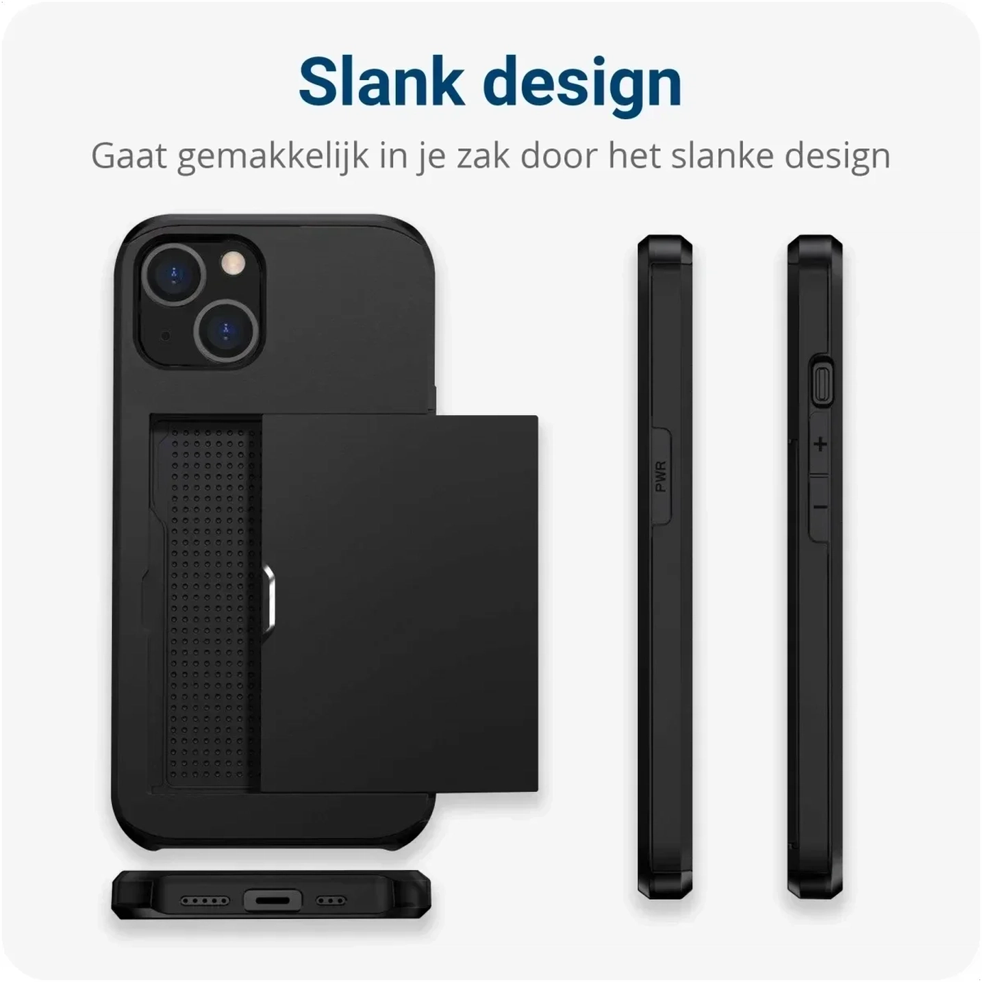 Samsung Galaxy A16 Hoesje met Slider Kaarthouder Back Cover Zwart afbeelding 6
