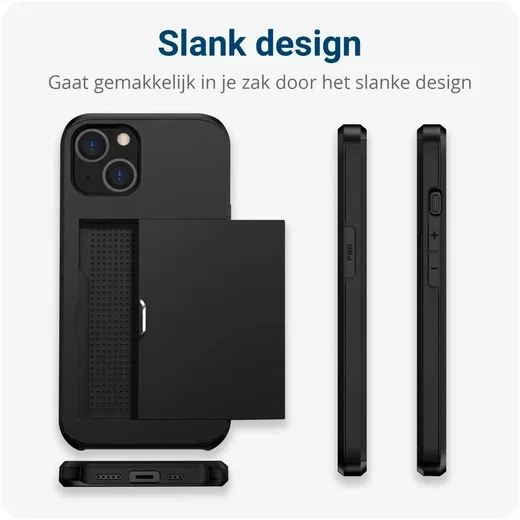 Samsung Galaxy A16 Hoesje met Slider Kaarthouder Back Cover Zwart afbeelding 6