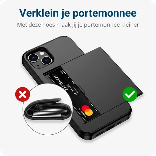 Samsung Galaxy A16 Hoesje met Slider Kaarthouder Back Cover Zwart afbeelding 11
