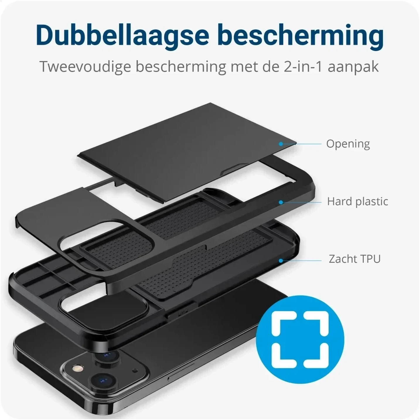 Samsung Galaxy A16 Hoesje met Slider Kaarthouder Back Cover Zwart afbeelding 12
