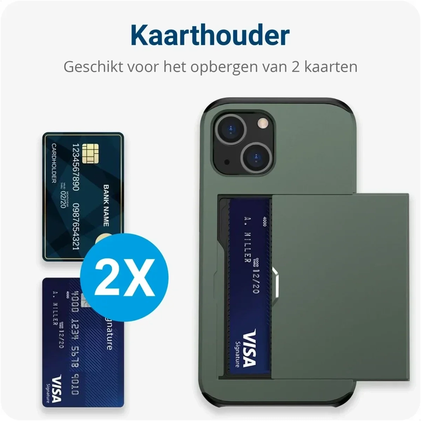 Samsung Galaxy A16 Hoesje met Slider Kaarthouder Back Cover Groen afbeelding 2