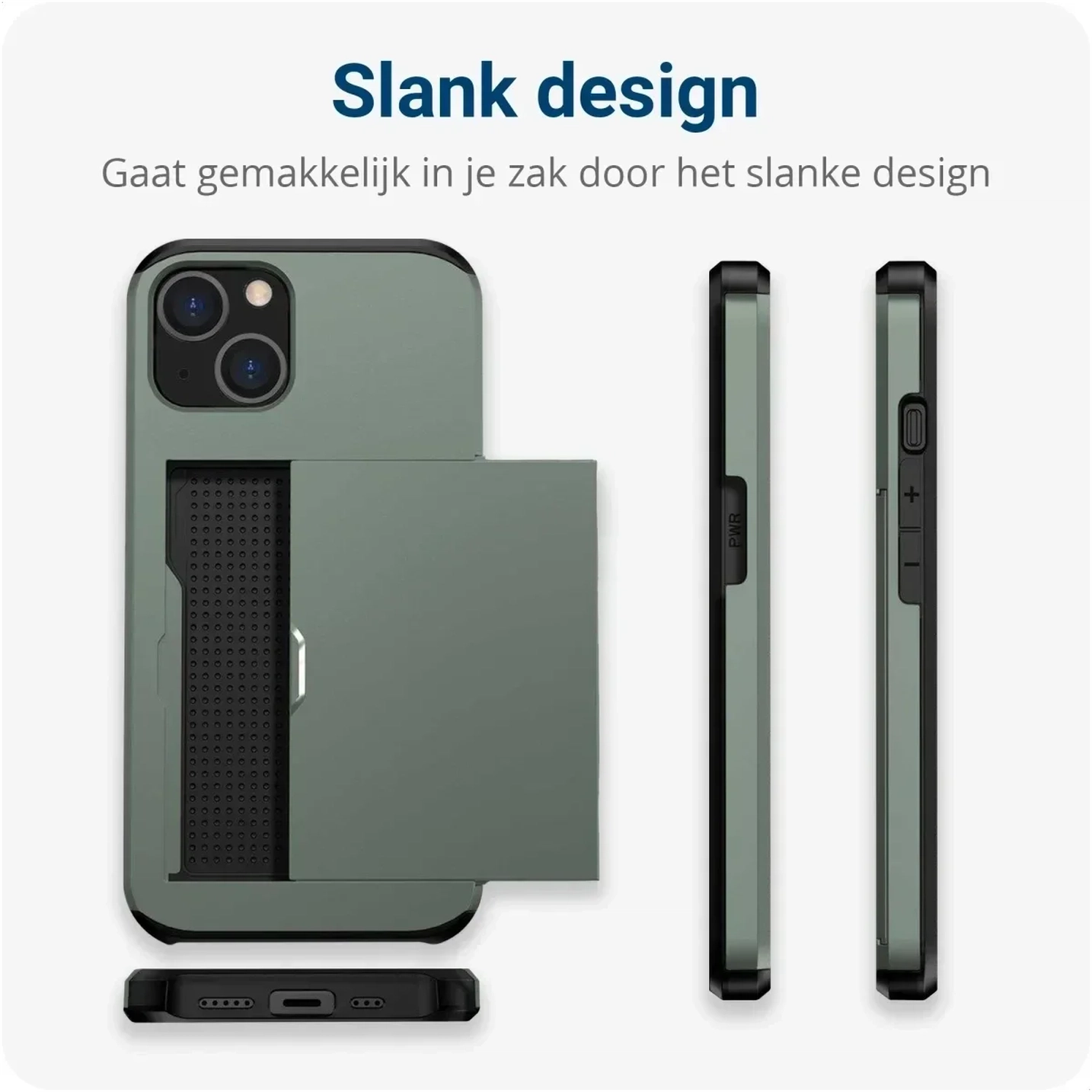Samsung Galaxy A16 Hoesje met Slider Kaarthouder Back Cover Groen afbeelding 6