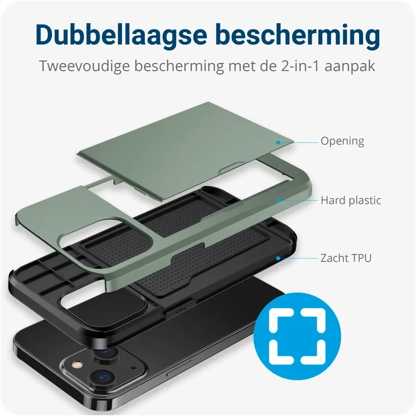 Samsung Galaxy A16 Hoesje met Slider Kaarthouder Back Cover Groen afbeelding 10