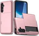 Samsung Galaxy A16 Hoesje met Slider Kaarthouder Back Cover Roze