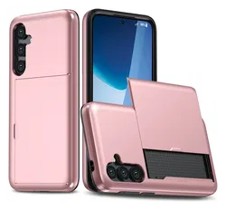 Samsung Galaxy A16 Hoesje met Slider Kaarthouder Back Cover Roze afbeelding