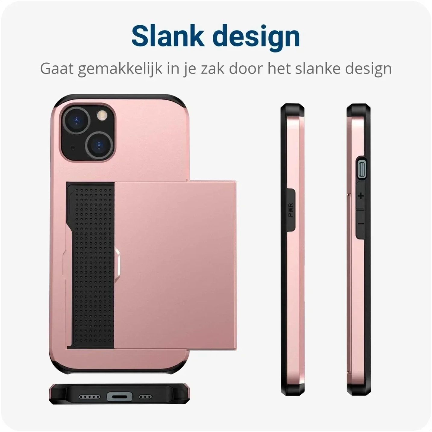 Samsung Galaxy A16 Hoesje met Slider Kaarthouder Back Cover Roze afbeelding 6