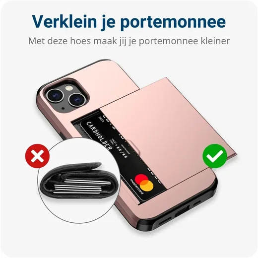 Samsung Galaxy A16 Hoesje met Slider Kaarthouder Back Cover Roze afbeelding 7