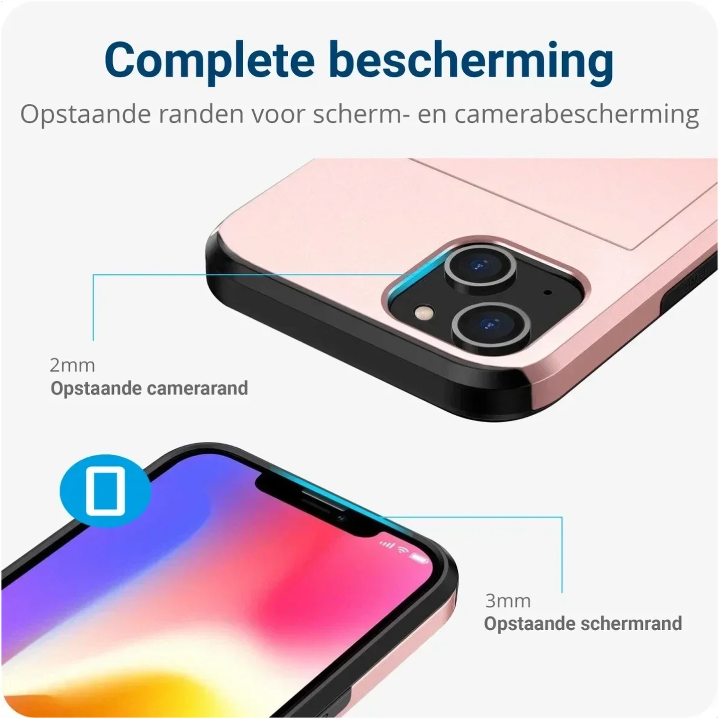 Samsung Galaxy A16 Hoesje met Slider Kaarthouder Back Cover Roze afbeelding 11